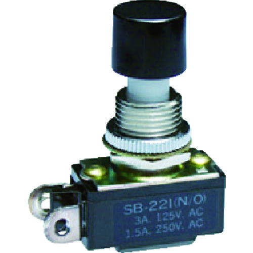 トラスコ中山 NKKスイッチズ 押ボタンスイッチ はんだ端子 単極OFF-(ON)(ご注文単位1個)【直送品】