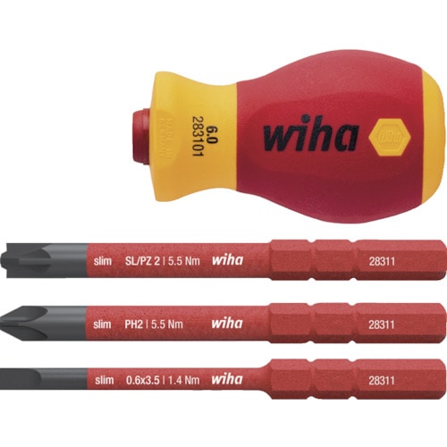 トラスコ中山 wiha 絶縁スリムバリオ 差替式スタビドライバーホルダ・ビットセット(ご注文単位1セット)【直送品】