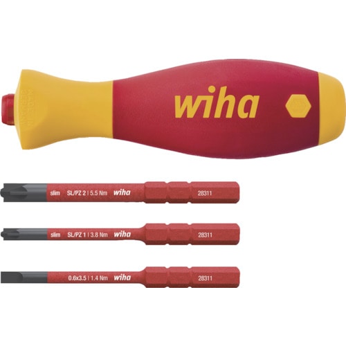 トラスコ中山 wiha 絶縁スリムバリオ 差替式ドライバーホルダ・ビットセット(ご注文単位1セット)【直送品】