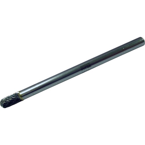 トラスコ中山 スーパー 超硬バー ミドルシャンク(シャンク長：80mm)ロー付タイプ 先丸円筒型(ダブルカット)刃径：6.0（ご注文単位1本）【直送品】