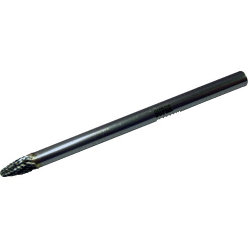トラスコ中山 スーパー 超硬バー ミドルシャンク(シャンク長：80mm)ロー付タイプ 砲弾型(ダブルカット)刃径：6.0（ご注文単位1本）【直送品】