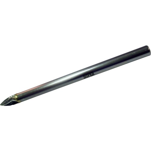 トラスコ中山 スーパー 超硬バー ミドルシャンク(シャンク長：80mm)ロー付タイプ ポイント型(ダブルカット)刃径：6.0（ご注文単位1本）【直送品】