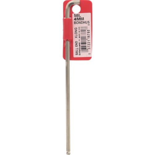 トラスコ中山 ボンダス スタビー・ボールポイント・L-レンチ エクストラロング 4mm (首下ショートタイプ)(ご注文単位1本)【直送品】