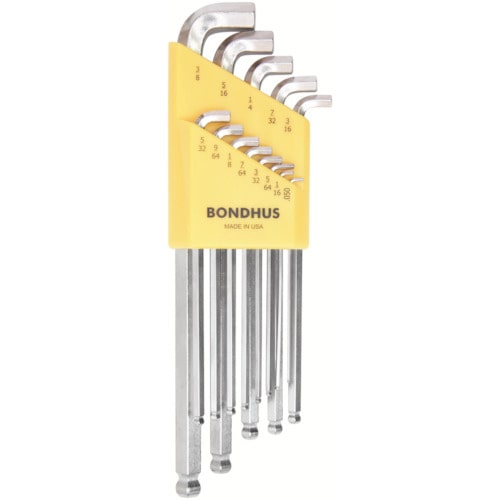 トラスコ中山 ボンダス スタビー・ボールポイント・L-レンチ ロング インチ セット13本組(0.050-3/8) 810-7928(ご注文単位1セット)【直送品】