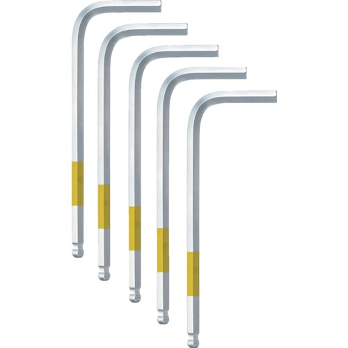 トラスコ中山 ワイズ ボールポイントレンチ 【単品】5本組NC(標準サイズ)4.0mm(ご注文単位1セット)【直送品】