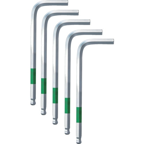 トラスコ中山 ワイズ ボールポイントレンチ 【単品】5本組NC(標準サイズ)5.0mm(ご注文単位1セット)【直送品】