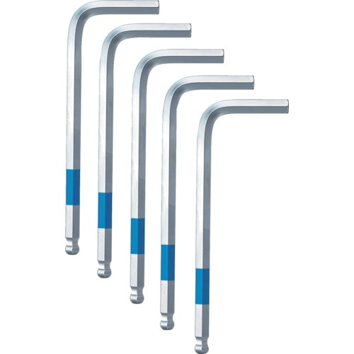 トラスコ中山 ワイズ ボールポイントレンチ 【単品】5本組NC(標準サイズ)6.0mm(ご注文単位1セット)【直送品】