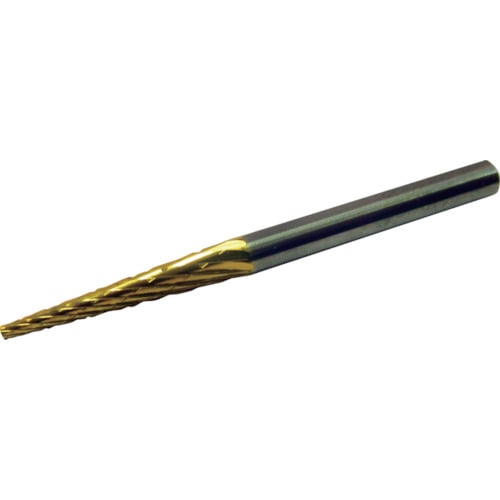トラスコ中山 スーパー スーパー超硬バー チタンコーティング オール超硬 円錐型(ダブルカット)7° 刃径:3.0mm 軸径:3.0mm(ご注文単位1本)【直送品】