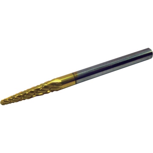 トラスコ中山 スーパー スーパー超硬バー チタンコーティング オール超硬 テーパー型(ダブルカット)8° 刃径：3.0mm 軸径：3.0mm（ご注文単位1本）【直送品】