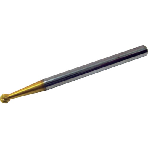 トラスコ中山 スーパー スーパー超硬バー チタンコーティング オール超硬 球型(ダブルカット)刃径：2.5mm 軸径：3.0mm（ご注文単位1本）【直送品】