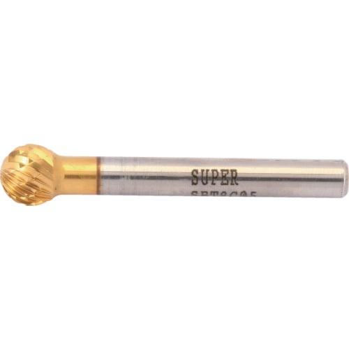 トラスコ中山 スーパー スーパー超硬バー チタンコーティング ロー付タイプ 球型(ダブルカット)刃径：9.5mm 軸径：6.0mm（ご注文単位1本）【直送品】