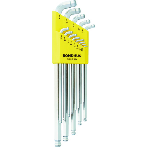 トラスコ中山 ボンダス スタビー・ダブルボールL-レンチ インチ セット13本組(0.050-3/8) 821-8998(ご注文単位1セット)【直送品】