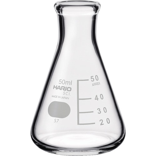 トラスコ中山 HARIO 三角フラスコ 目安目盛付 50ml(ご注文単位1個)【直送品】