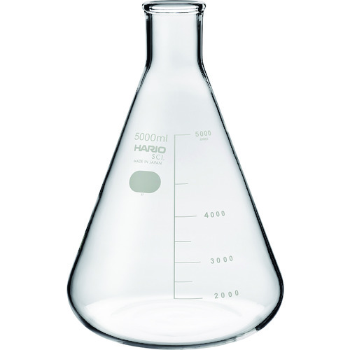 トラスコ中山 HARIO 三角フラスコ 目安目盛付 5000ml(ご注文単位1個)【直送品】