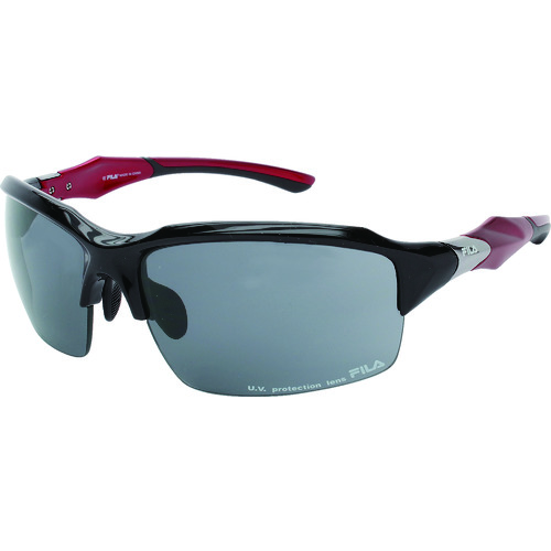 トラスコ中山 FILA サングラス SF6401-ブラック・レッド(ご注文単位1個)【直送品】