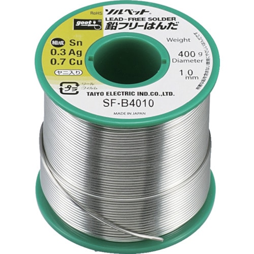 トラスコ中山 グット 鉛フリーリール巻はんだ400g 112-9997(ご注文単位1巻)【直送品】