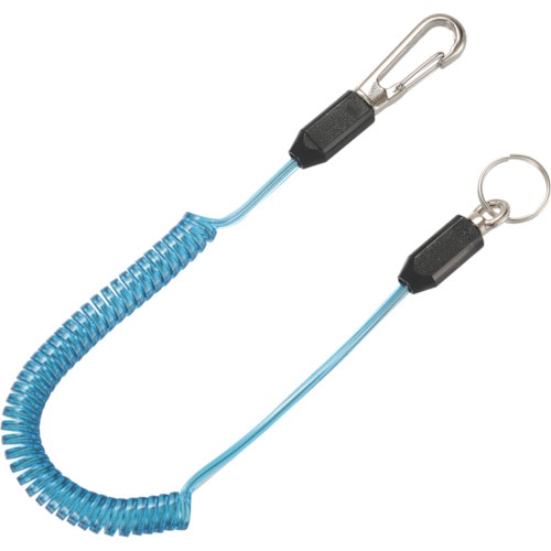 トラスコ中山 TOP スリム四角コイルセーフティコードHisqare 蛍光ブルー 最大長さ1250/自然長330mm(ご注文単位1本)【直送品】