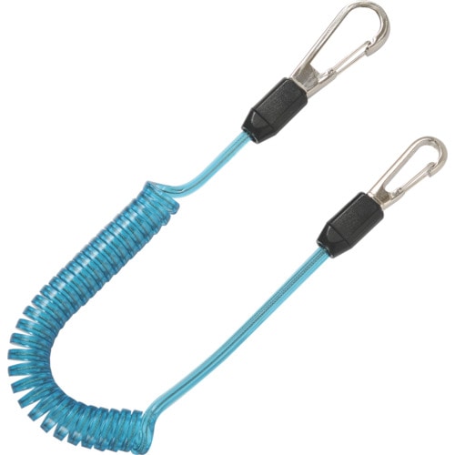 トラスコ中山 TOP コンパクトセーフティコードHisqare 蛍光ブルー 最大長さ1300/自然長380mm(ご注文単位1本)【直送品】