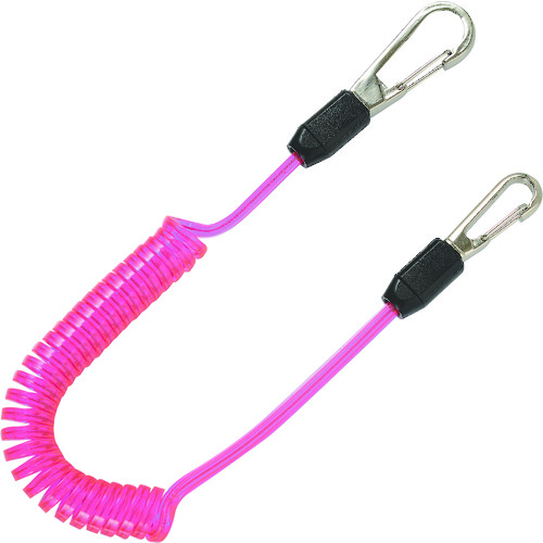 トラスコ中山 TOP コンパクトセーフティコードHisqare 蛍光ピンク 最大長さ1300/自然長380mm(ご注文単位1本)【直送品】