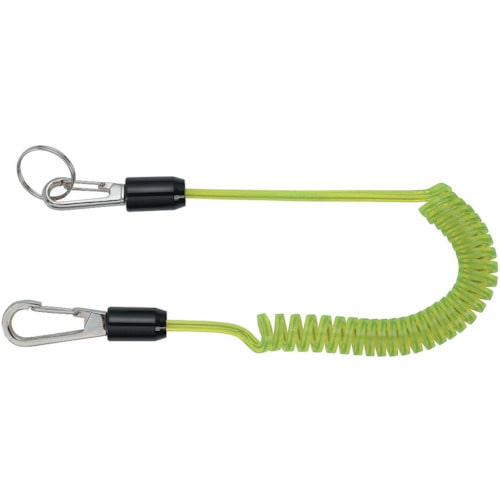 トラスコ中山 TOP コンパクトセーフティコードHisqare イエローグリーン 最大長さ1300/自然長380mm(ご注文単位1本)【直送品】