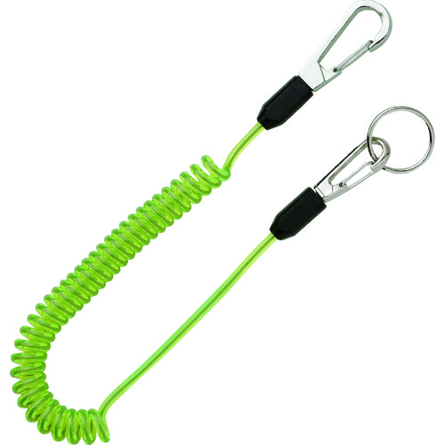 トラスコ中山 TOP セーフティコード ステンレスワイヤー イエローグリーン 最大長さ1350/自然長410mm(ご注文単位1本)【直送品】