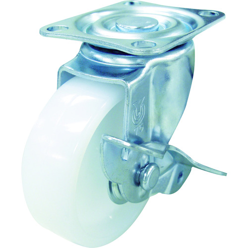 トラスコ中山 ユーエイ キャスターS付自在車 ナイロン車輪径75(ご注文単位1個)【直送品】