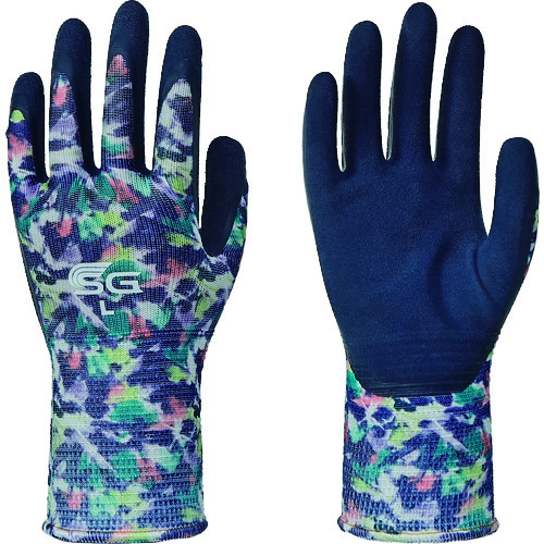 トラスコ中山 トワロン 天然ゴム背抜き手袋 SG-R102 ぼかし柄ブルー L(ご注文単位1組)【直送品】