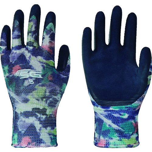 トラスコ中山 トワロン 天然ゴム背抜き手袋 SG-R102 ぼかし柄ブルー S(ご注文単位1組)【直送品】