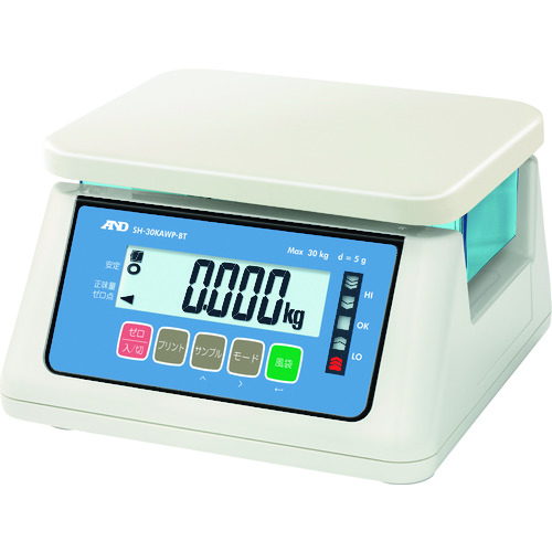 トラスコ中山 A&D A&D 防塵・防水はかりワイヤレス通信モデル SH-30KAWP-BT(ご注文単位1台)【直送品】