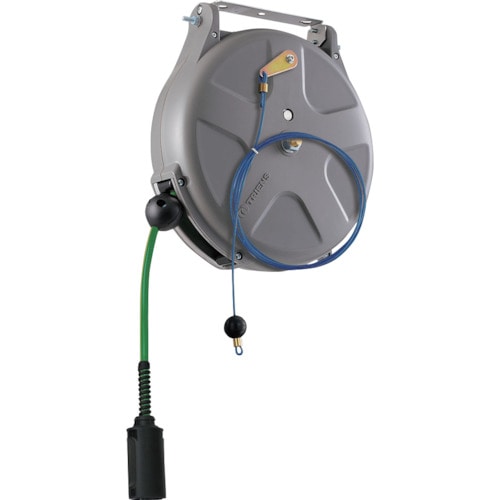トラスコ中山 TRIENS 導電エアーホースリール ブレーキ式 内径6.5×外径10mm ホース全長10m グレー(ご注文単位1台)【直送品】