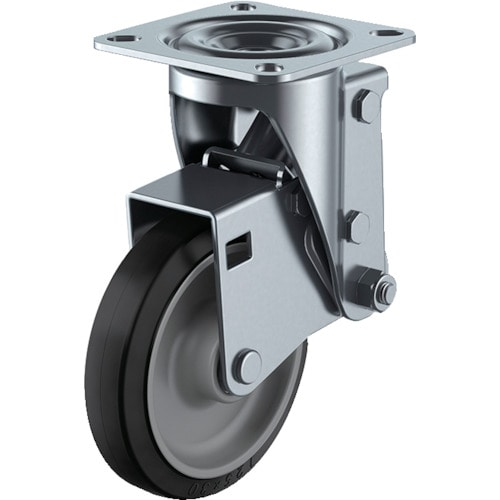 トラスコ中山 ユーエイ クッションキャスター 125径 自在車 ゴム車輪(ご注文単位1個)【直送品】