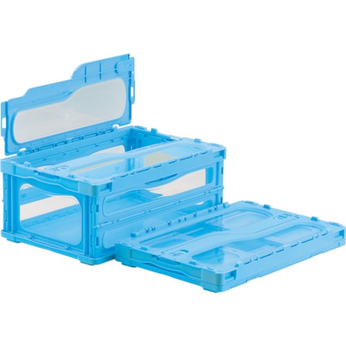 トラスコ中山 サンコー フタ一体型折りたたみコンテナー 559130 マドコンライトC-30Bブルー(ご注文単位1個)【直送品】