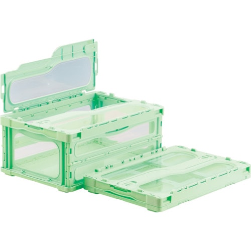 トラスコ中山 サンコー フタ一体型折りたたみコンテナー 559130 マドコンライトC-30Bグリーン(ご注文単位1個)【直送品】