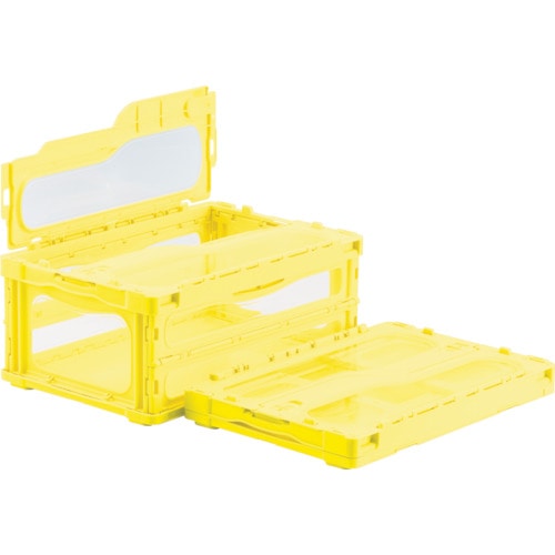 トラスコ中山 サンコー フタ一体型折りたたみコンテナー 559130 マドコンライトC-30Bイエロー(ご注文単位1個)【直送品】