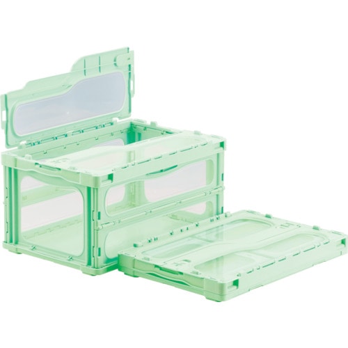 トラスコ中山 サンコー フタ一体型折りたたみコンテナー 559150 マドコンライトC-40Bグリーン(ご注文単位1個)【直送品】