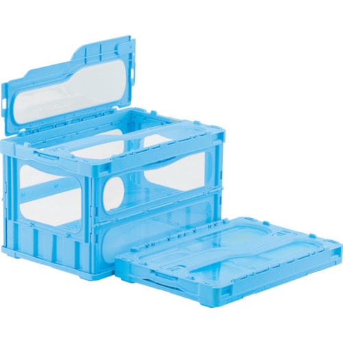 トラスコ中山 サンコー フタ一体型折りたたみコンテナー 559110 マドコンライトC-50Bブルー(ご注文単位1個)【直送品】