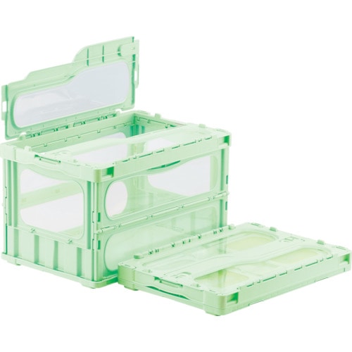トラスコ中山 サンコー フタ一体型折りたたみコンテナー 559110 マドコンライトC-50Bグリーン(ご注文単位1個)【直送品】