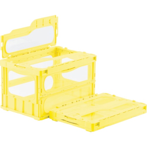 トラスコ中山 サンコー フタ一体型折りたたみコンテナー 559110 マドコンライトC-50Bイエロー(ご注文単位1個)【直送品】