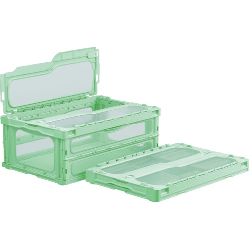 トラスコ中山 サンコー フタ一体型折りたたみコンテナー 559200 マドコンライトC-55Bグリーン(ご注文単位1個)【直送品】