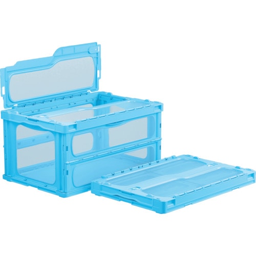 トラスコ中山 サンコー フタ一体型折りたたみコンテナー 559180 マドコンライトC-75Bブルー(ご注文単位1個)【直送品】