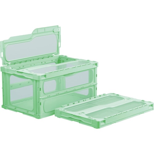 トラスコ中山 サンコー フタ一体型折りたたみコンテナー 559180 マドコンライトC-75Bグリーン(ご注文単位1個)【直送品】
