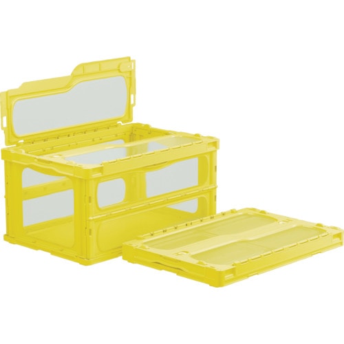 トラスコ中山 サンコー フタ一体型折りたたみコンテナー 559180 マドコンライトC-75Bイエロー(ご注文単位1個)【直送品】