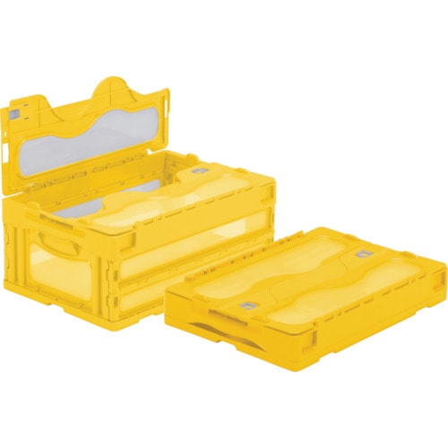 トラスコ中山 サンコー フタ一体型折りたたみコンテナー 559030 マドコンCー30Bイエロー(ご注文単位1個)【直送品】