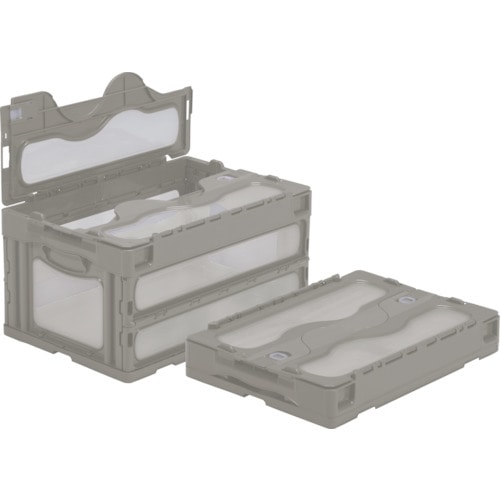 トラスコ中山 サンコー フタ一体型折りたたみコンテナー 559020 マドコンCー40B ライトグレー(ご注文単位1個)【直送品】