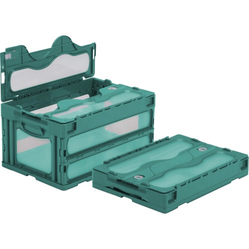 トラスコ中山 サンコー フタ一体型折りたたみコンテナー 559020 マドコンCー40Bグリーン(ご注文単位1個)【直送品】