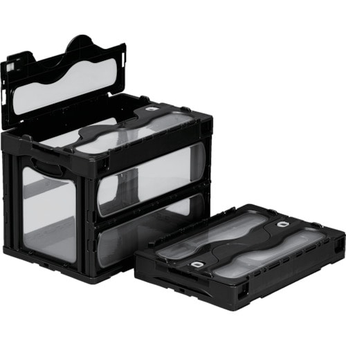 トラスコ中山 サンコー フタ一体型折りたたみコンテナー 559230 マドコンC-60Bブラック(ご注文単位1個)【直送品】