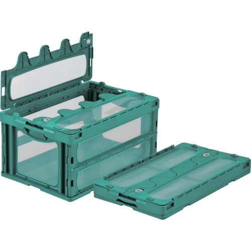 トラスコ中山 サンコー フタ一体型折りたたみコンテナー 559060 マドコンCー75Bグリーン(ご注文単位1個)【直送品】