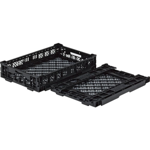 トラスコ中山 サンコー 折りたたみコンテナー 556420 オリコンEP22A-C黒(ご注文単位1個)【直送品】