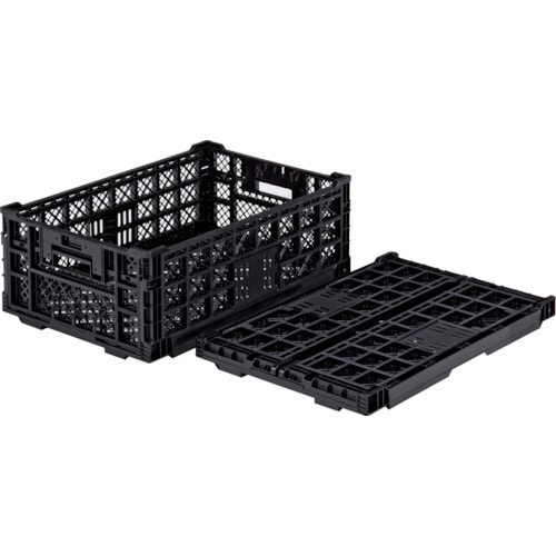 トラスコ中山 サンコー 折りたたみコンテナー 556120 オリコンEP42A-B黒(ご注文単位1個)【直送品】