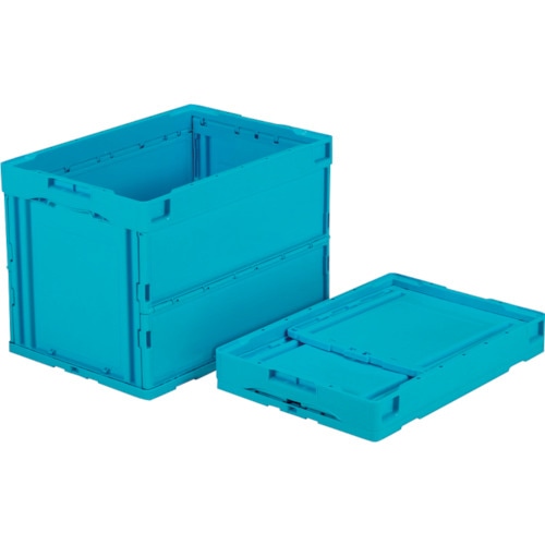 トラスコ中山 サンコー 折りたたみコンテナー 559880 オリコンM60B ライトブルー(ご注文単位1個)【直送品】